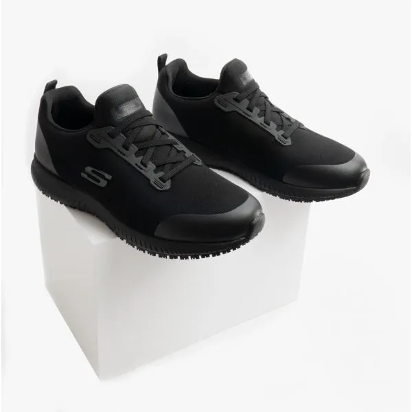Skechers Work 200051EC/BLK SQUAD SR MYTON Mens Mesh Trainers Black
