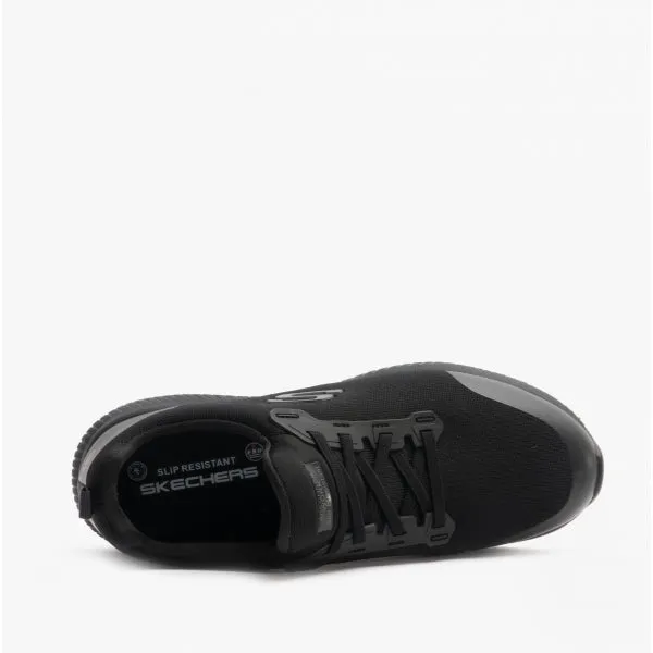 Skechers Work 200051EC/BLK SQUAD SR MYTON Mens Mesh Trainers Black