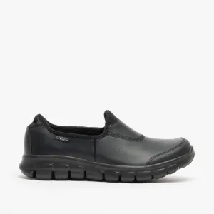 Skechers Work 76536EC/BBK RELAXED FIT - SURE TRACK Womens Leather Anti-Slip Shoes Black