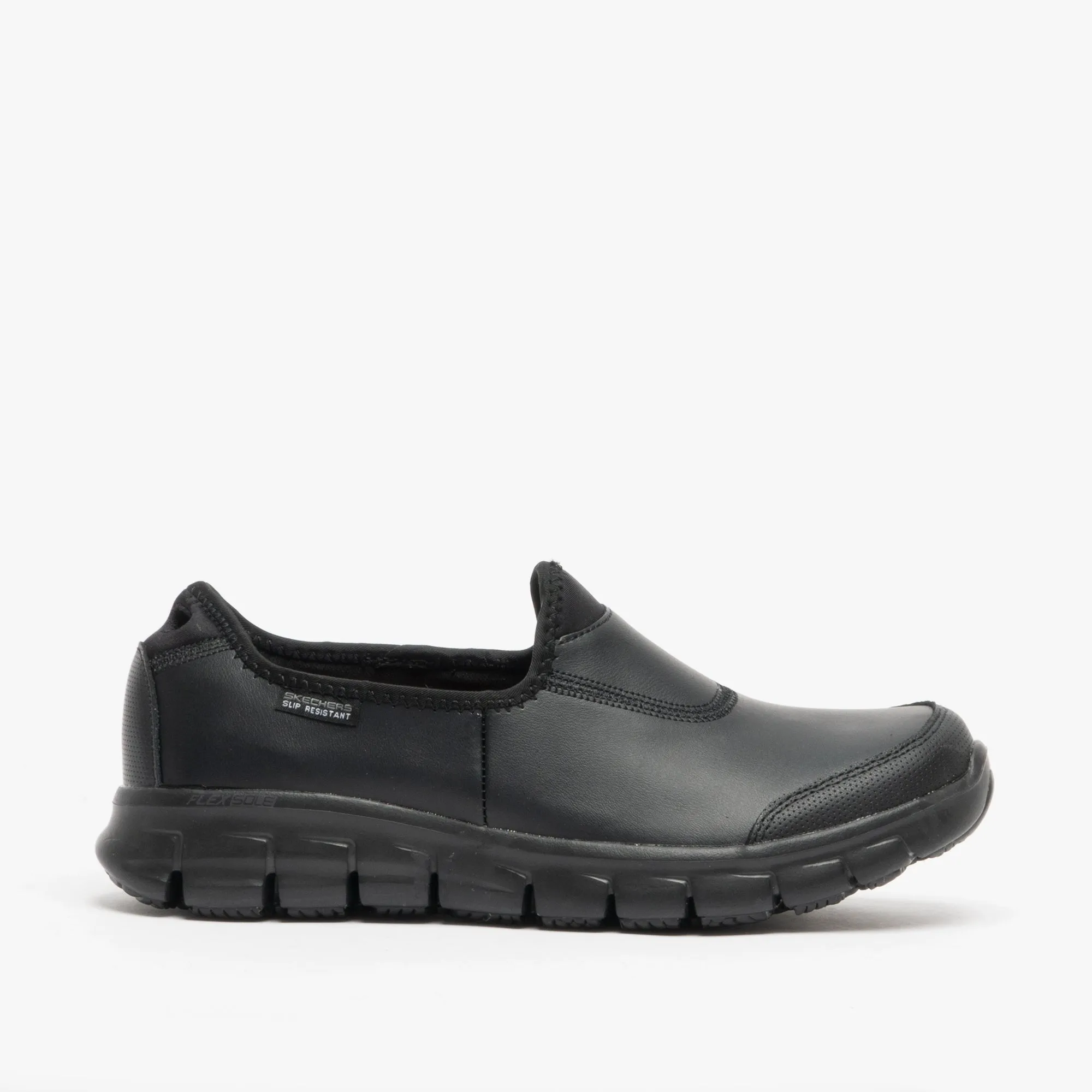 Skechers Work 76536EC/BBK RELAXED FIT - SURE TRACK Womens Leather Anti-Slip Shoes Black