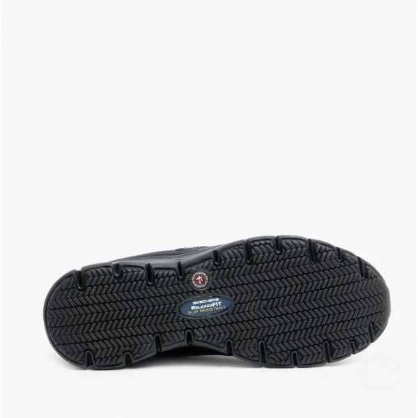 Skechers Work 76550EC/BLK RELAXED FIT: SURE TRACK - TRICKEL EC Womens Leather Work Shoes Black