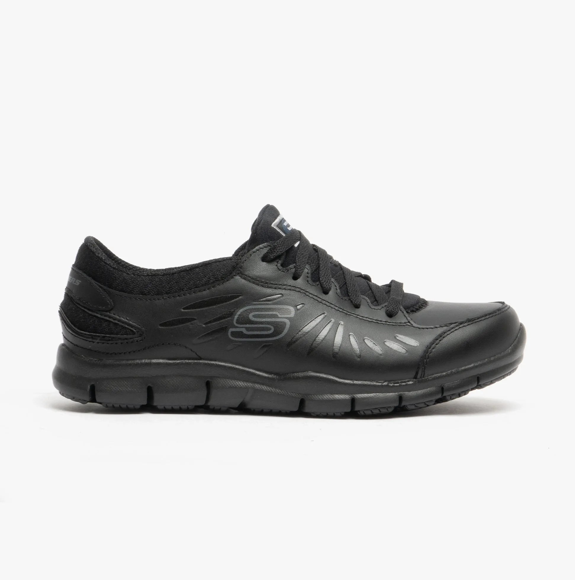 Skechers Work 76551EC/BLK RELAXED FIT - ELDRED SR Womens Leather Anti-Slip Shoes Black