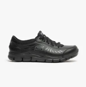 Skechers Work 76551EC/BLK RELAXED FIT - ELDRED SR Womens Leather Anti-Slip Shoes Black