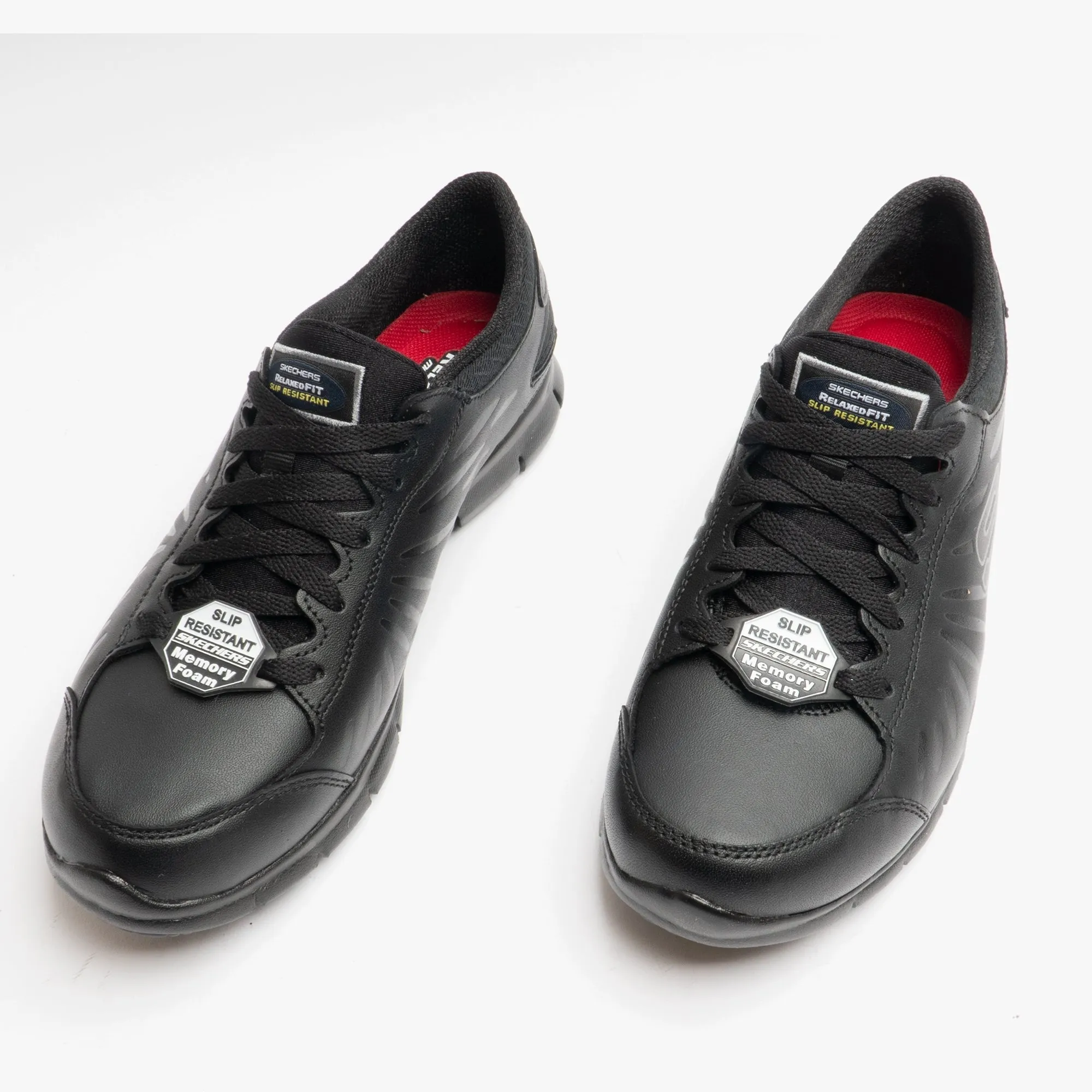 Skechers Work 76551EC/BLK RELAXED FIT - ELDRED SR Womens Leather Anti-Slip Shoes Black