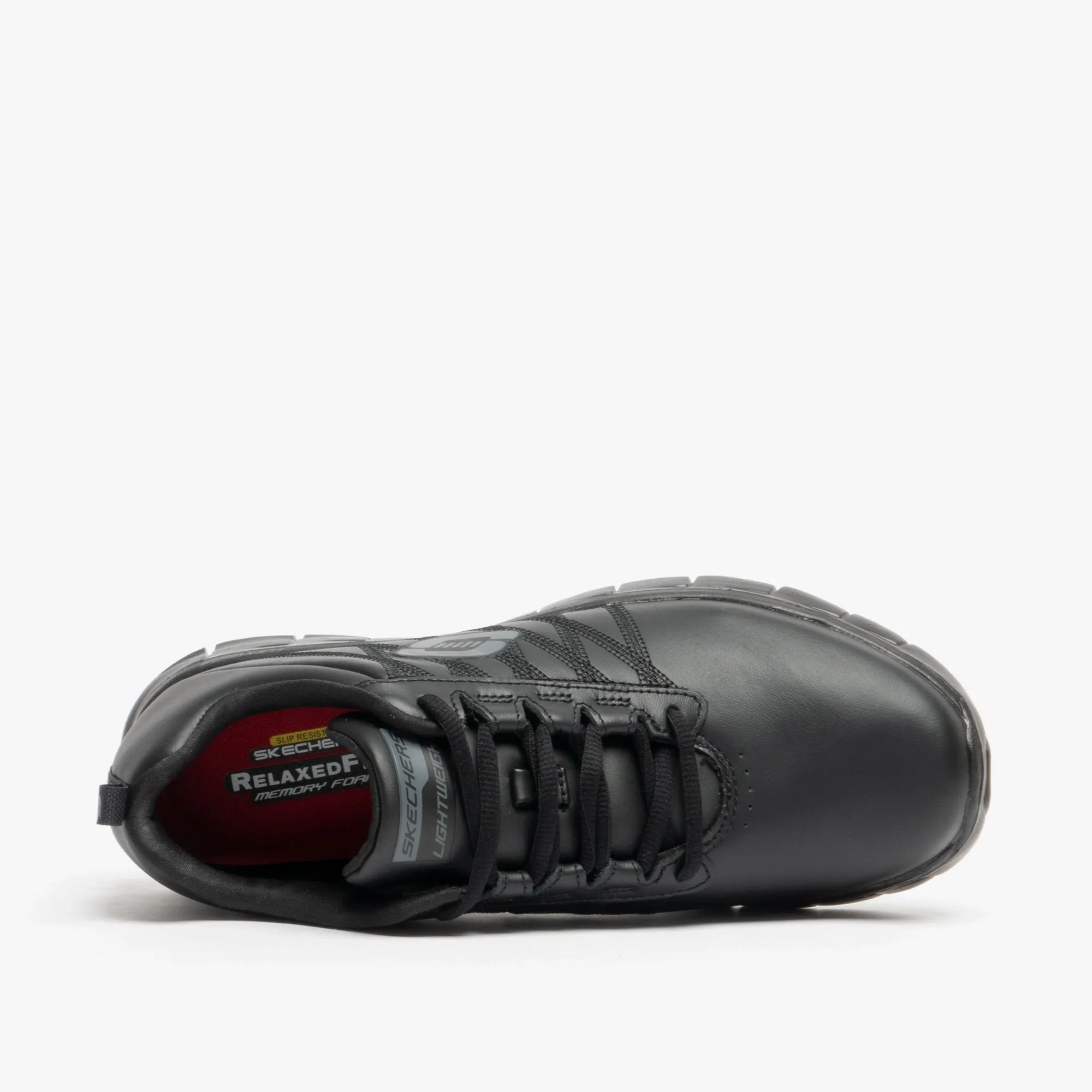 Skechers Work 76576EC/BLK RELAXED FIT: SURE TRACK - ERATH SR Womens Leather Anti-Slip Shoes Black
