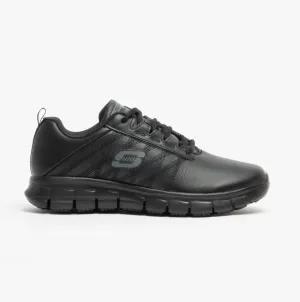 Skechers Work 76576EC/BLK RELAXED FIT: SURE TRACK - ERATH SR Womens Leather Anti-Slip Shoes Black