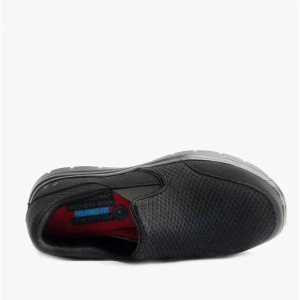 Skechers Work 77048EC/BBK RELAXED FIT: FLEX ADVANTAGE - MCALLEN SR Mens Anti-Slip Trainers Black