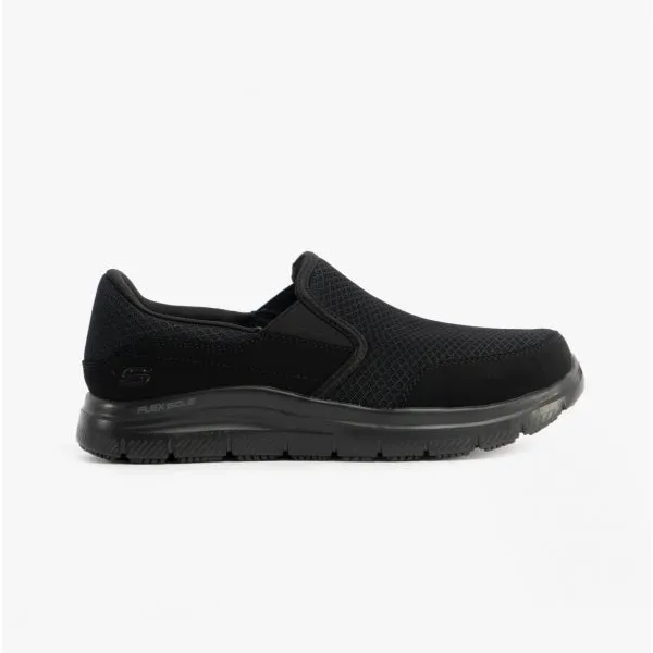 Skechers Work 77048WEC/BBK WIDE FIT: FLEX ADVANTAGE - MCALLEN SR Mens Trainers Black