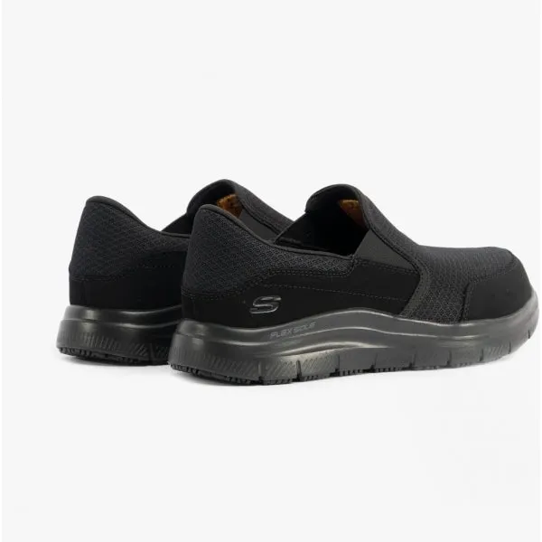 Skechers Work 77048WEC/BBK WIDE FIT: FLEX ADVANTAGE - MCALLEN SR Mens Trainers Black