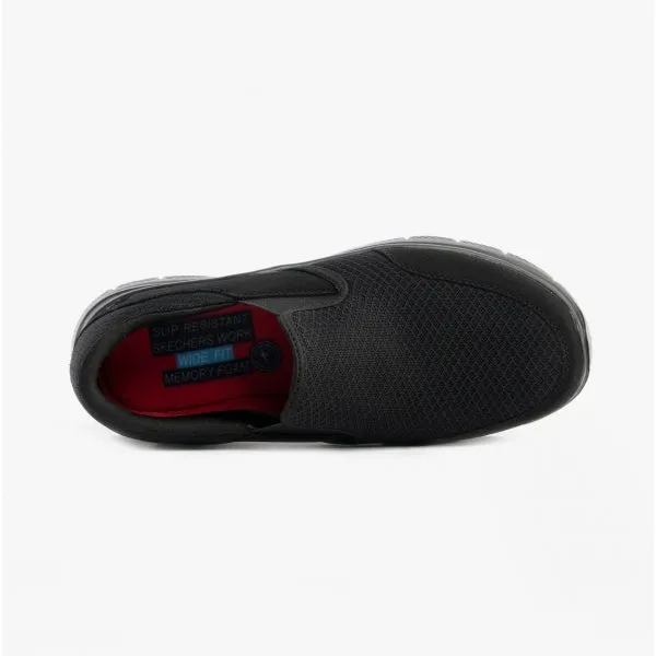 Skechers Work 77048WEC/BBK WIDE FIT: FLEX ADVANTAGE - MCALLEN SR Mens Trainers Black