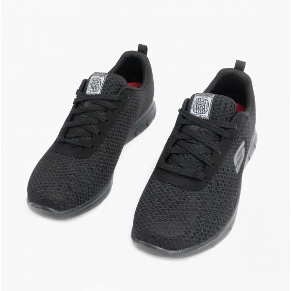 Skechers Work 77210EC/BLK RELAXED FIT: GHENTER-BRONAUGH SR Womens Anti-Slip Trainers Black