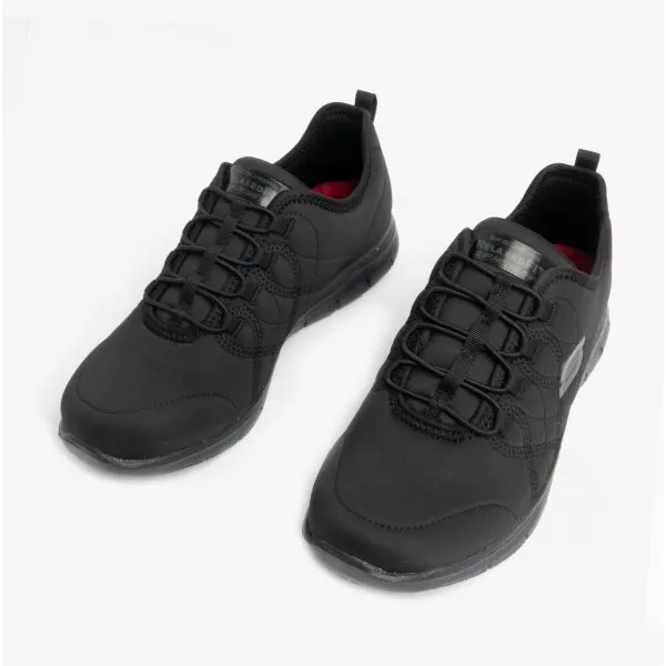 Skechers Work 77211EC/BLK GHENTER SRELT SR Womens Jersey Knit Trainers Black