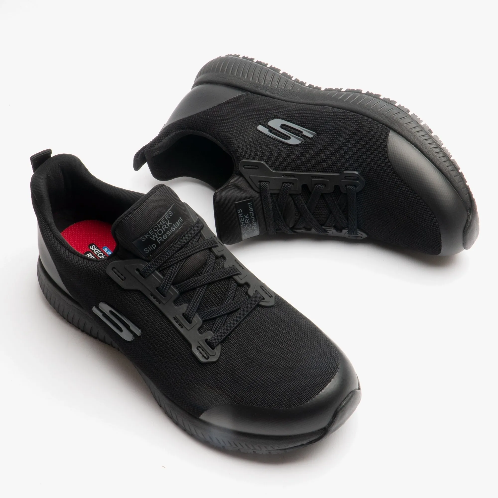 Skechers Work 77222EC/BLK SQUAD SR Womens Occupational Trainers Black