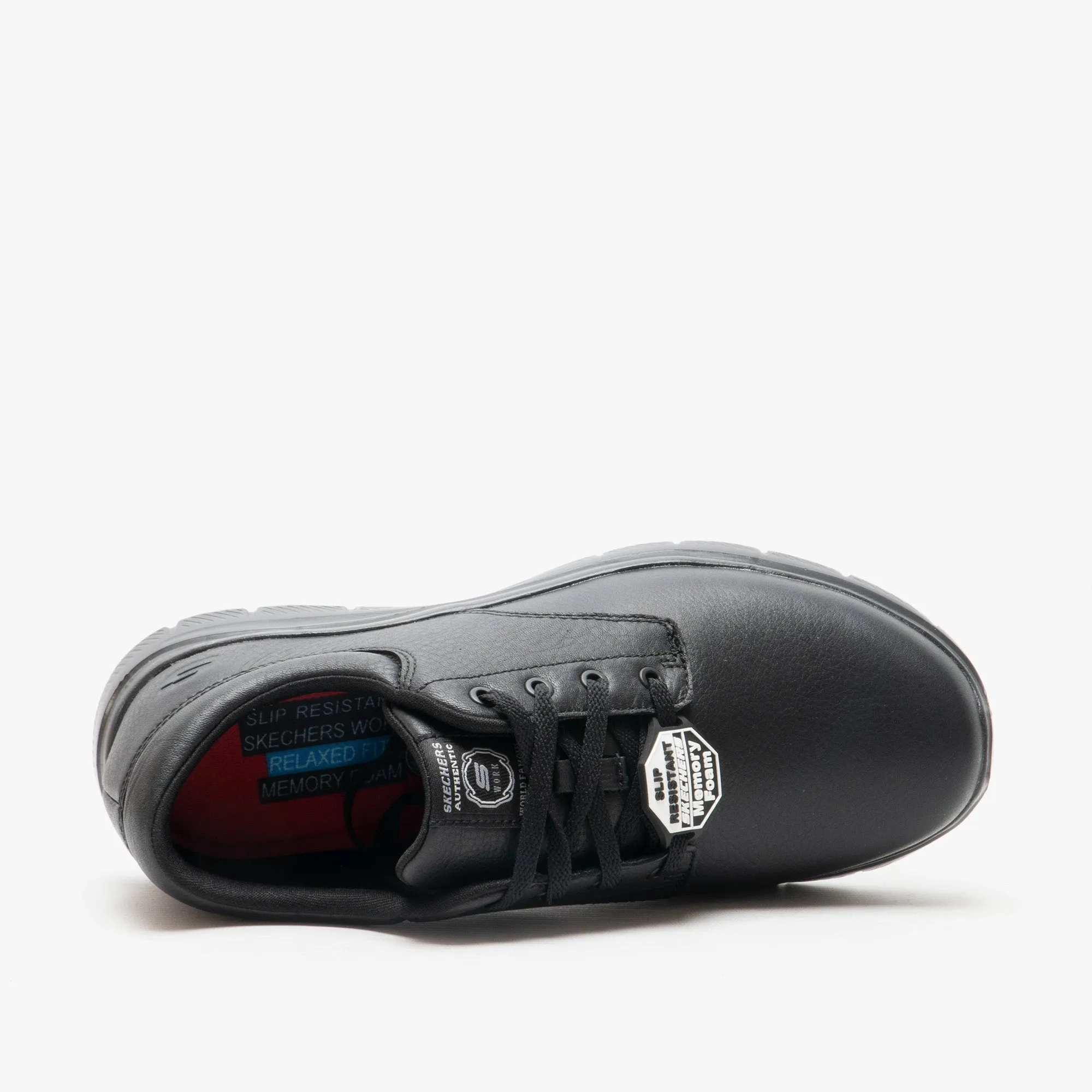 Skechers Work 77513EC/BLK FLEX ADVANTAGE SR - FOURCHE Mens Leather Trainers Black