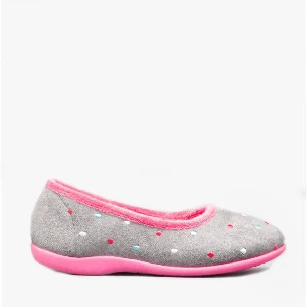 Sleepers ISLA Womens Full Slippers Grey/Fuchsia