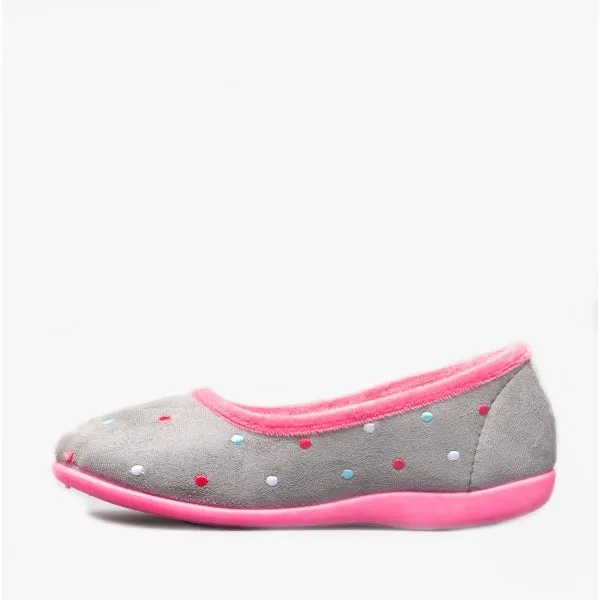Sleepers ISLA Womens Full Slippers Grey/Fuchsia
