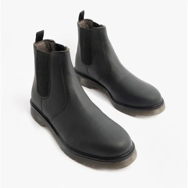 STB ELLIS Unisex Leather Air Cushioned Dealer Boots Waxy Black
