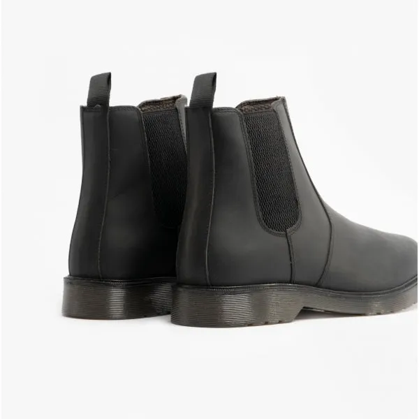 STB ELLIS Unisex Leather Air Cushioned Dealer Boots Waxy Black