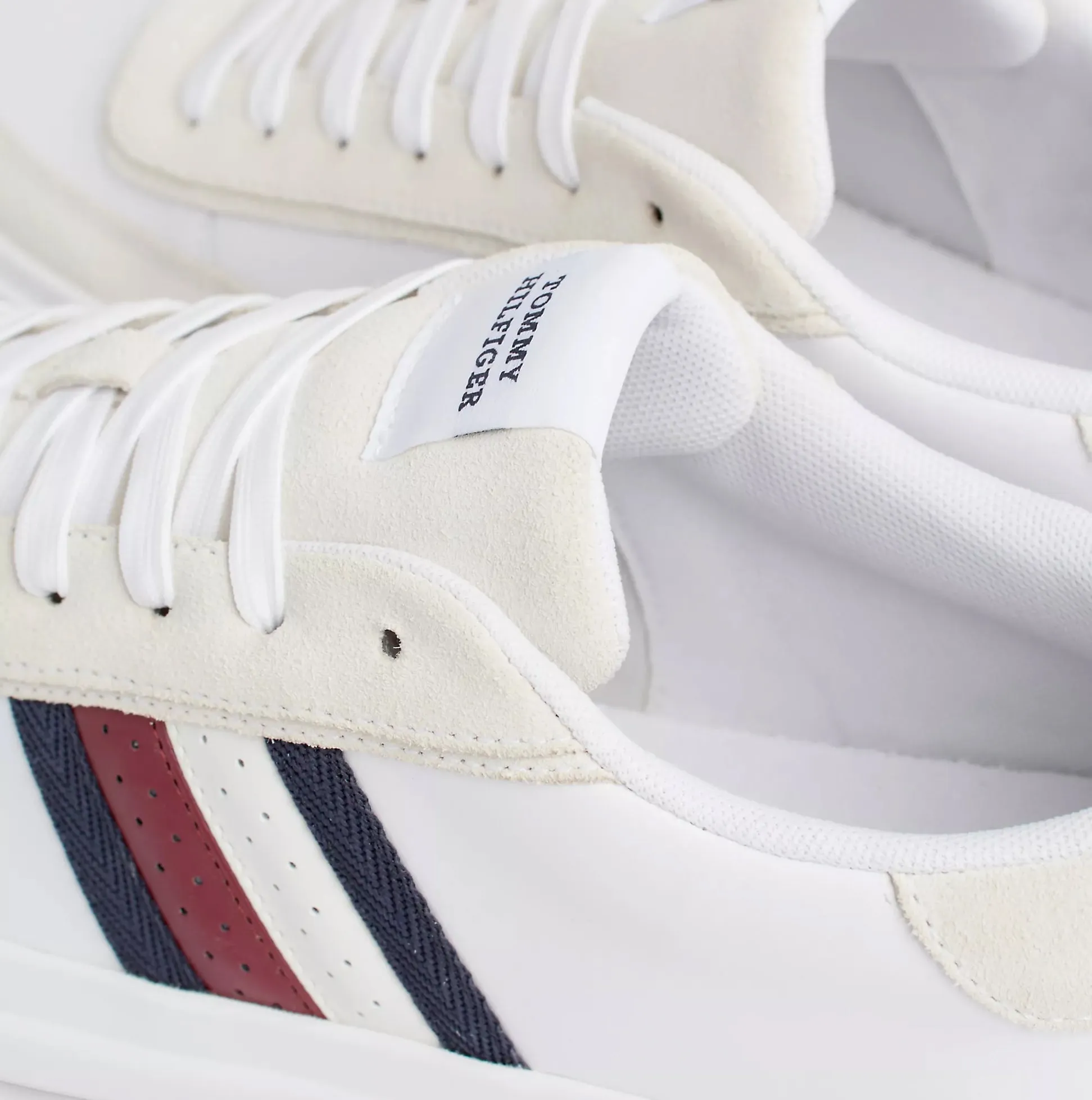 Tommy Hilfiger CUPSET RWB LEATHER Mens Sneakers White