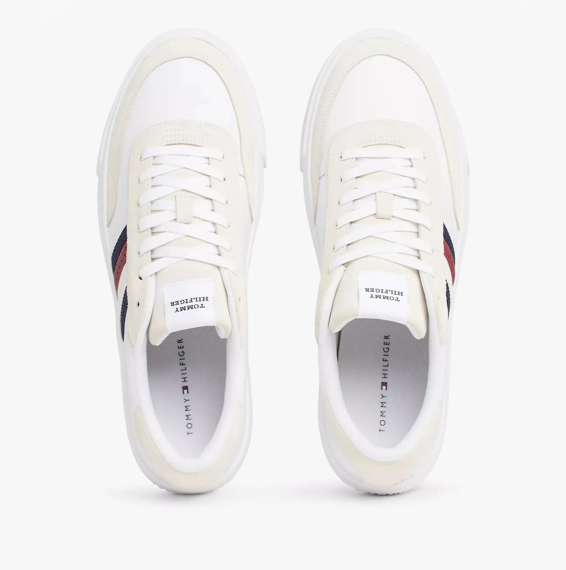 Tommy Hilfiger CUPSET RWB LEATHER Mens Sneakers White