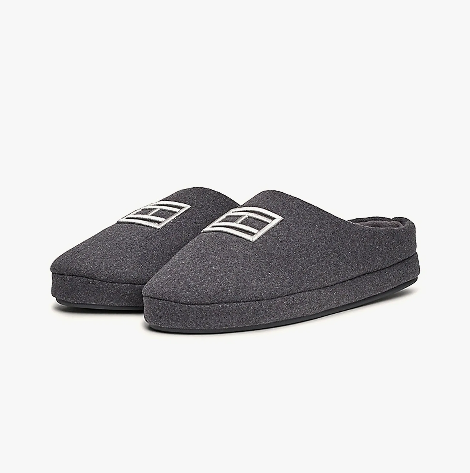 Tommy Hilfiger FLAG WARM FELT HOUSE Mens Mule Slippers Dark Ash