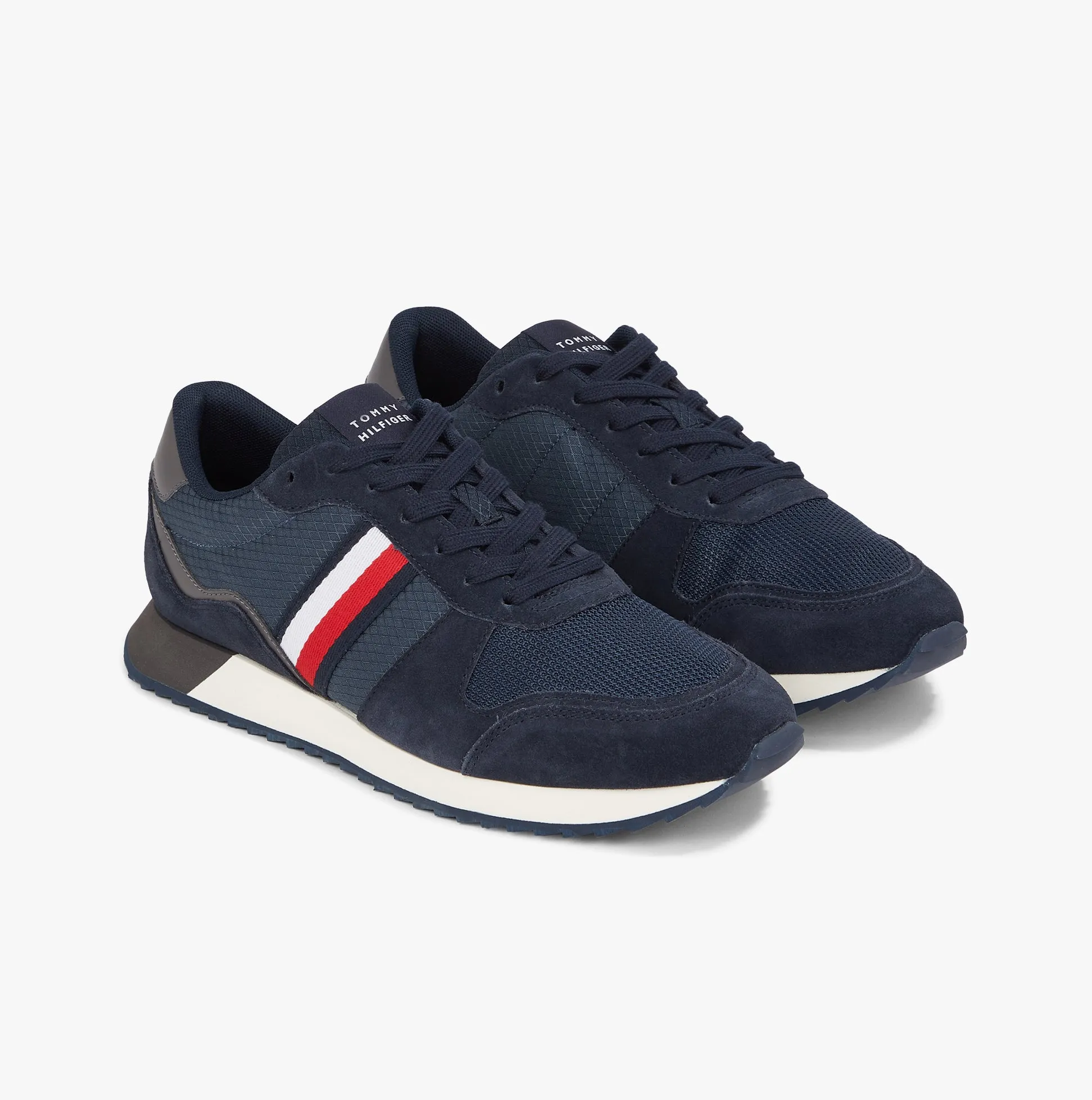 Tommy Hilfiger SIGNATURE TAPE MIXED RUNNER Mens Trainers Desert Sky