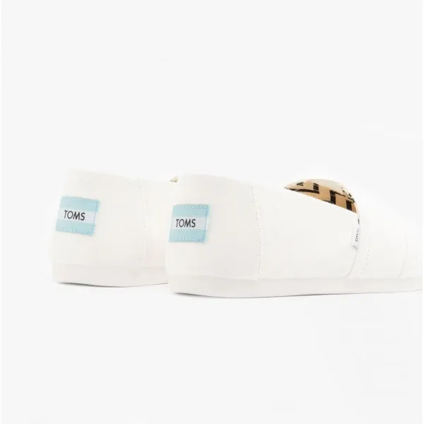 TOMS ALPARGATA Mens Canvas Espadrilles White