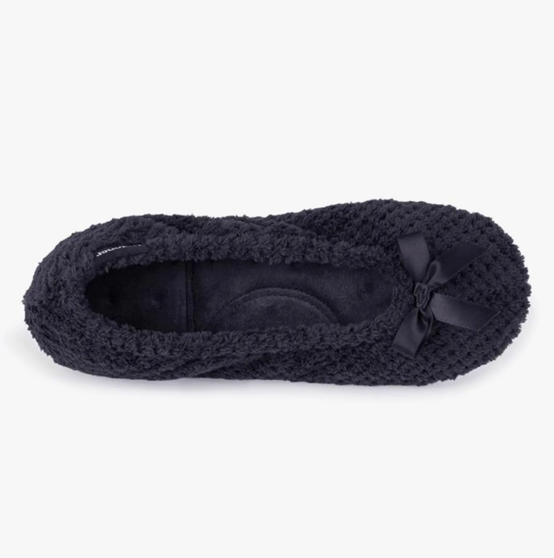 Totes Isotoner POPCORN BALLETS Womens Slippers Black