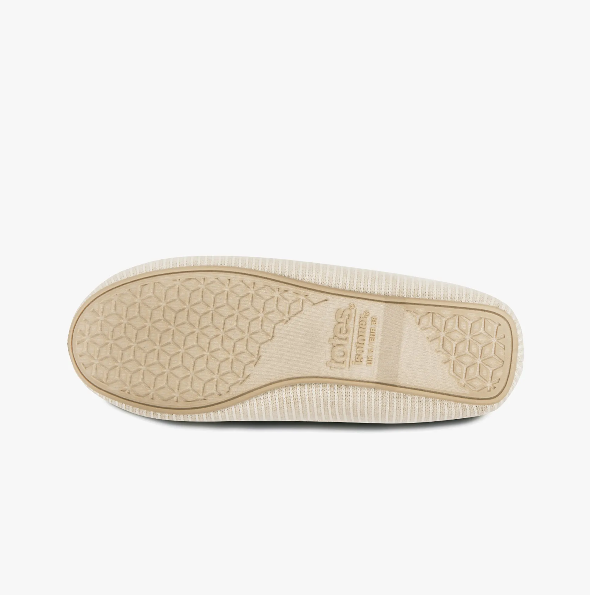Totes Isotoner TEXTURED MOCCASIN Womens Moccasin Slippers Beige