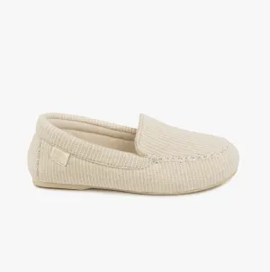 Totes Isotoner TEXTURED MOCCASIN Womens Moccasin Slippers Beige