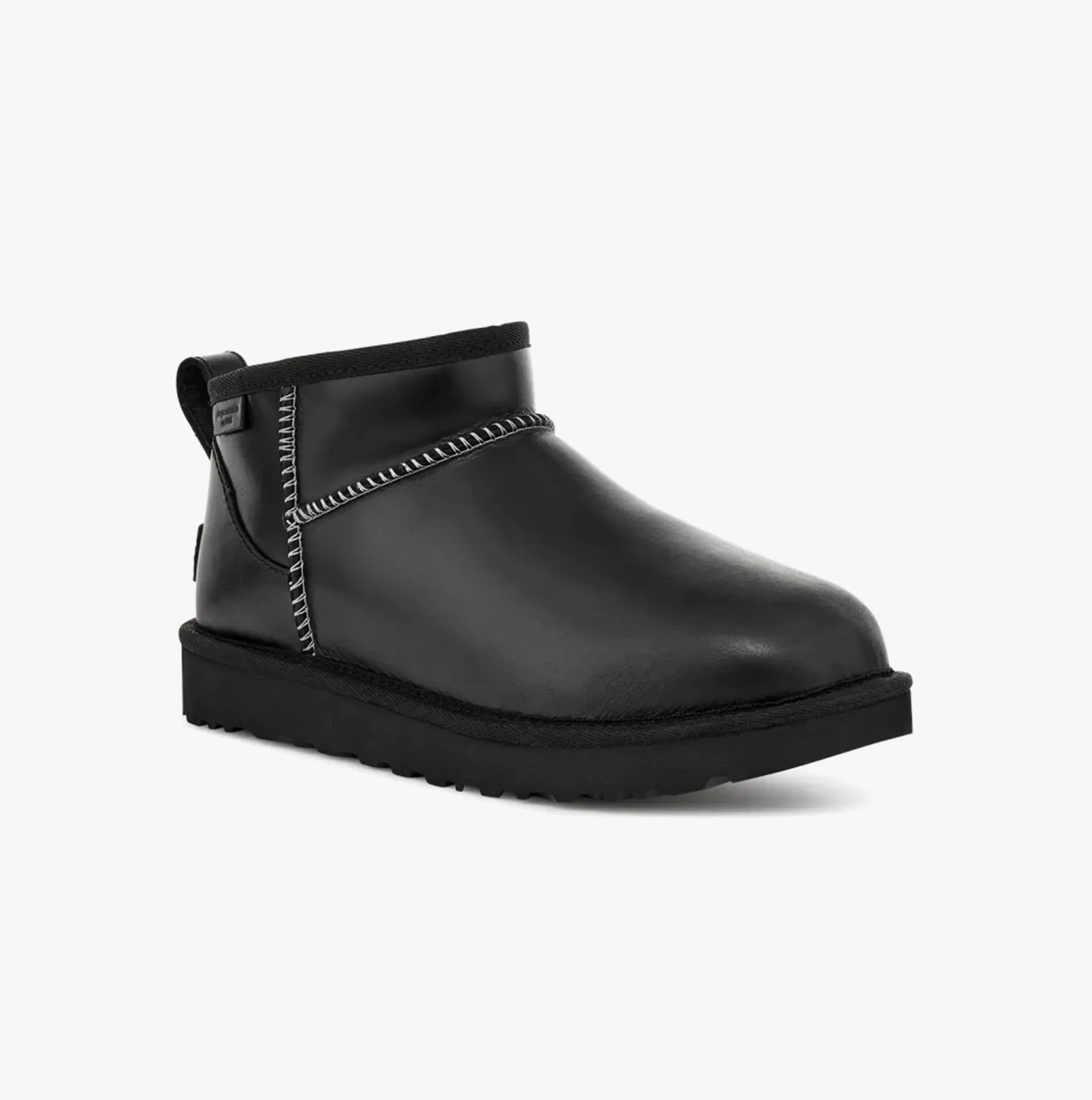 UGG CLASSIC ULTRA MINI LEATHER REGEN Womens Boots Black